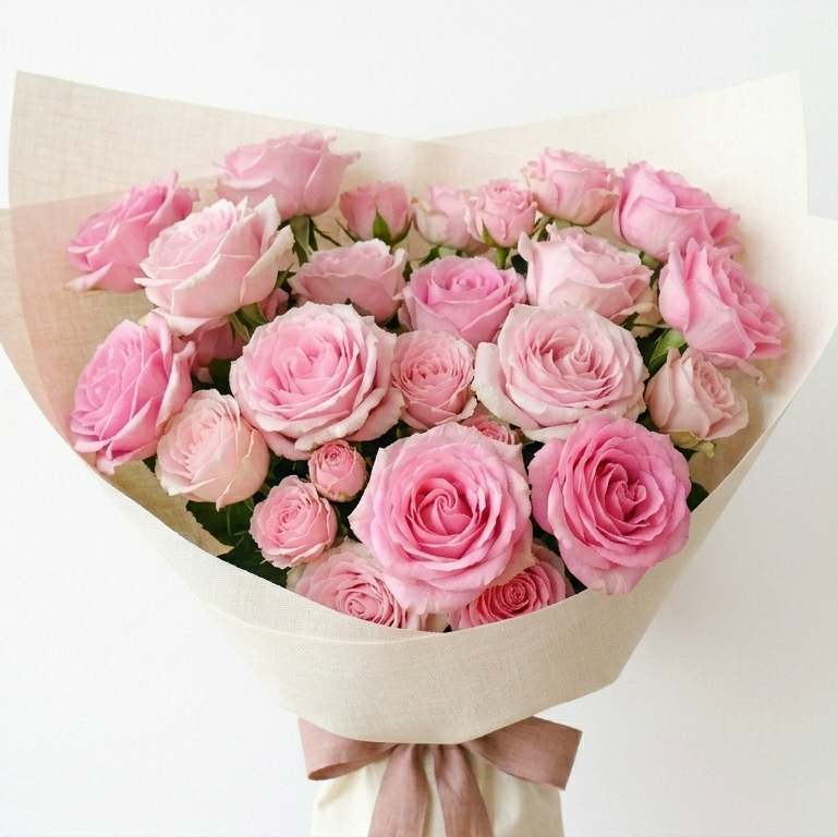 זר ורדים ורודים